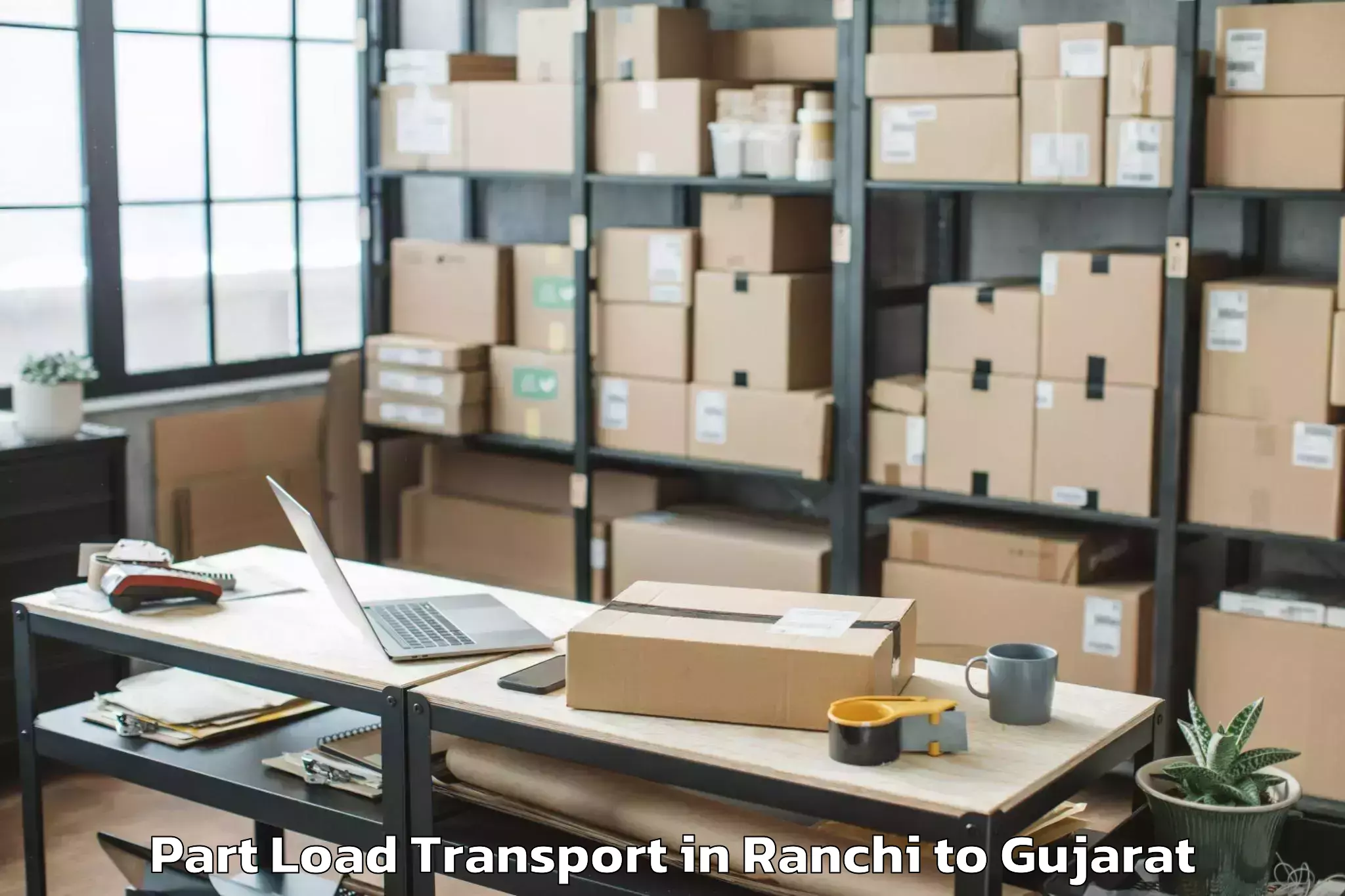 Affordable Ranchi to Bansda Part Load Transport